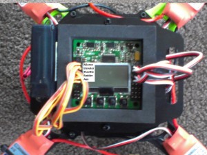Receiver attached to the KK2.0 Flight Controller